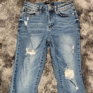 Judy Blue Skinny Fit Jeans with decorative stitching